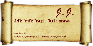 Járányi Julianna névjegykártya